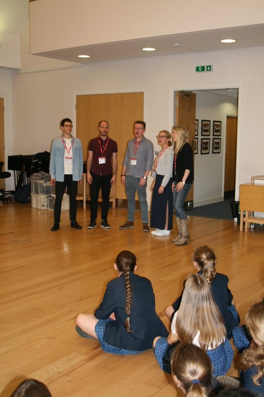 Students enjoy choral workshop with APOLLO5