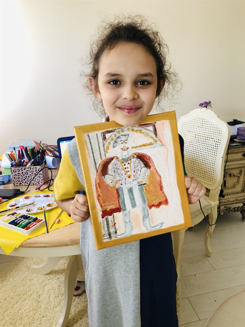 Year 4 create Tudor portraits and instruments