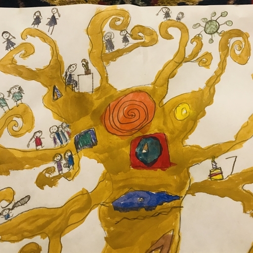 Year 2 create Aboriginal dot paintings