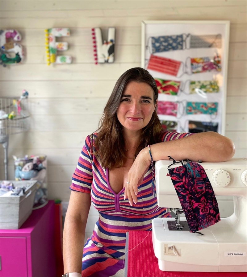 Upcycled uniform makes branded bunting