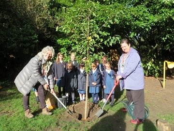 Newnham College and St Mary’s School join to plant a tree on International Day of the Girl