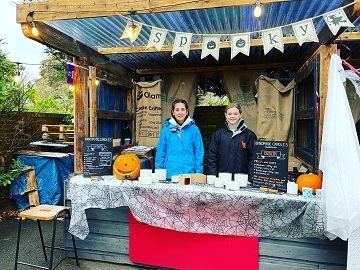Year 8 students take Handmade Candles Cambridge stall to Halloween charity fundraising event