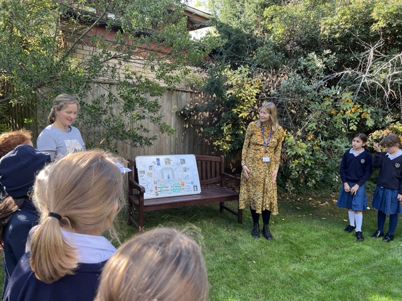 Year 5 plan 'Mary Garden' their reflection garden alongside our gardeners