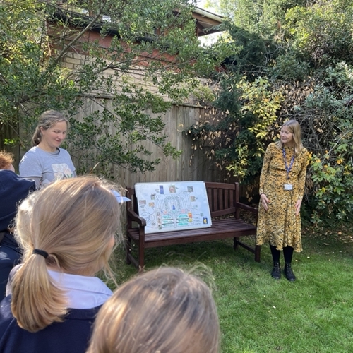 Year 5 plan 'Mary Garden' their reflection garden alongside our gardeners