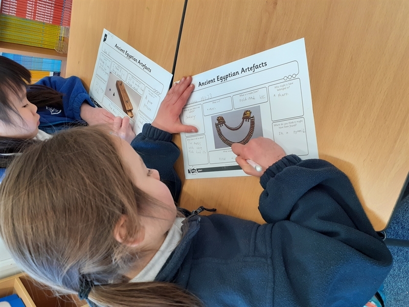 Year 2 learn about the Ancient Egyptians through artefacts
