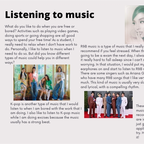 Our international students share their interests: Mary L., Year 10