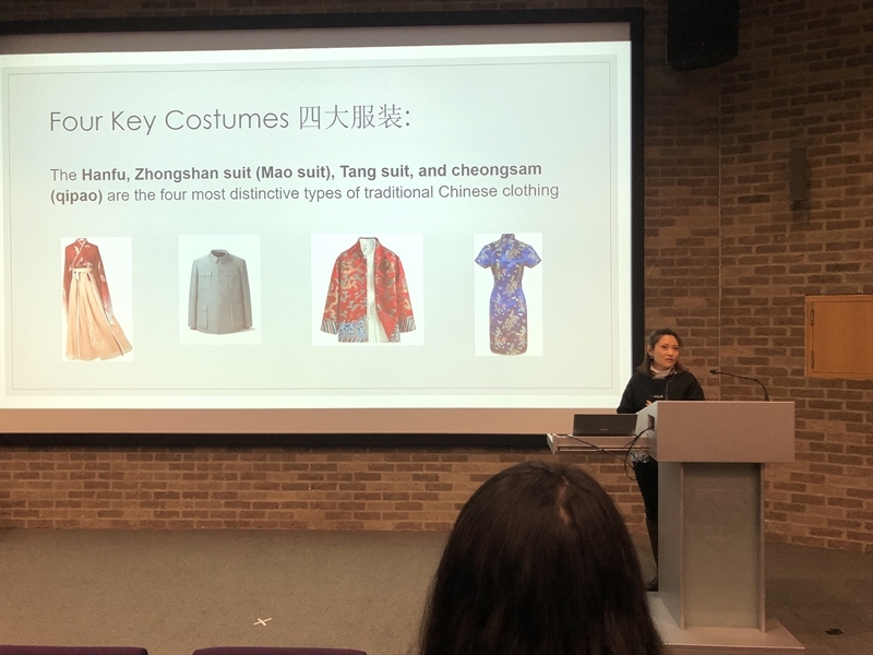 St Mary's teacher of Mandarin speaks at the  first Cambridge Hanfu Cultural Festival