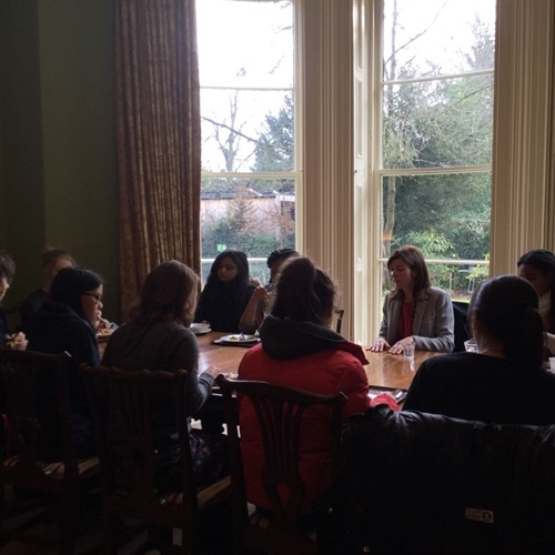 Sixth Form girls lunch with successful scientist