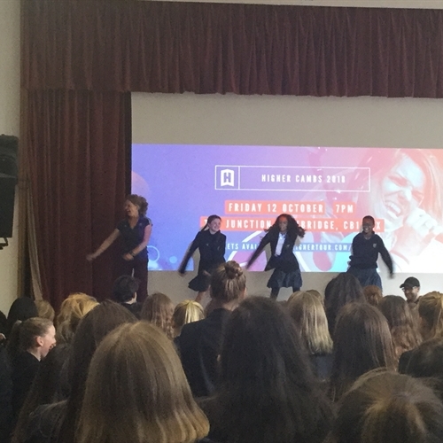 Higher Cambs Tour comes to St Mary's: girls learn DJ techniques from 'Galactus' Jack