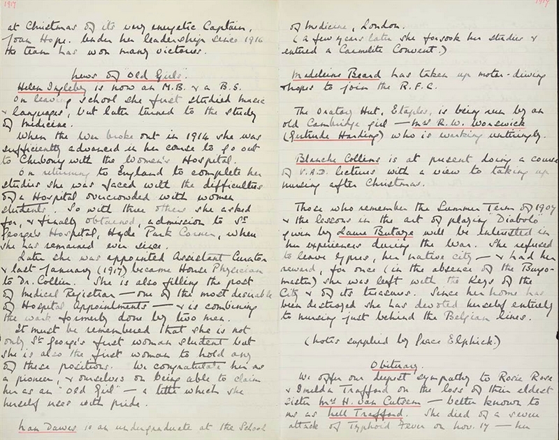 St Mary's School log book (1901-27) digitised by Wren Library