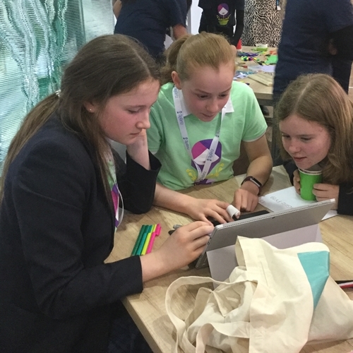 Students enjoy hands-on tech workshops at Microsoft's DigiGirlz event