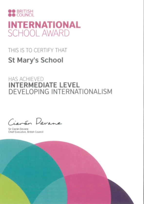 St Mary's awarded Intermediate International School Award